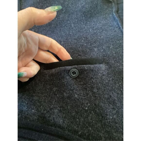 Johnnie-O Hugh 1/4 Zip Hugh 100% Merino Wool Sweater Sz M Navy - Picture 8 of 10